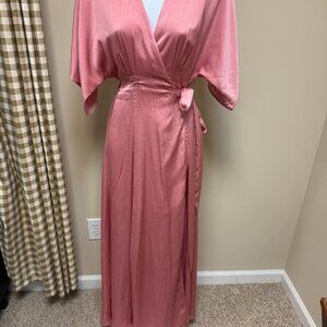 Elegant Rose Maxi Wrap Dress
